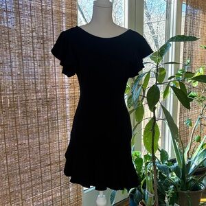 Forever 21 Black Mini Dress with Ruffle Sleeves